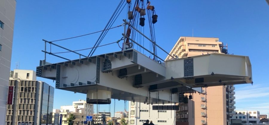 駅前 ペデストリアンデッキ（延伸整備・桁架設）